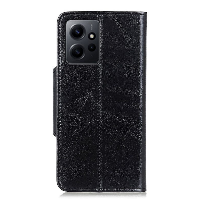 Flip Case Für Xiaomi Redmi Note 12 4G Khazneh-knopf Aus Lacklederimitat