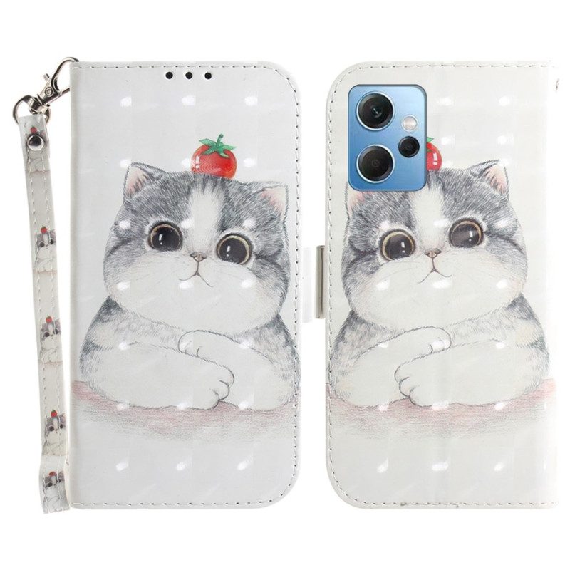 Flip Case Für Xiaomi Redmi Note 12 4G Mit Kordel Original Tanga-katze