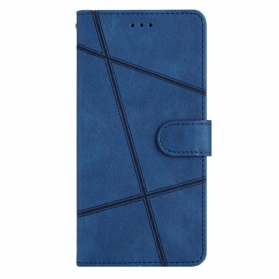 Flip Case Für Xiaomi Redmi Note 12 4G Mit Kordel Riemchen-geometrisch