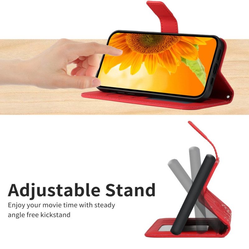 Flip Case Für Xiaomi Redmi Note 12 4G Sonnenblumen-schultergurt