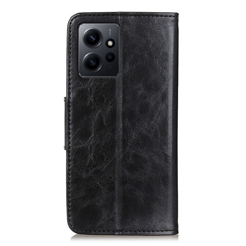 Flip Case Für Xiaomi Redmi Note 12 4G Wendeverschluss Aus Spaltleder