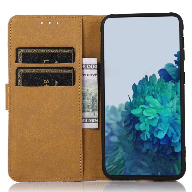 Lederhüllen Für Xiaomi Redmi Note 12 4G Baum Mit Buntem Laub