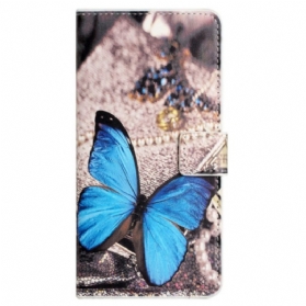 Lederhüllen Für Xiaomi Redmi Note 12 4G Blauer Schmetterling