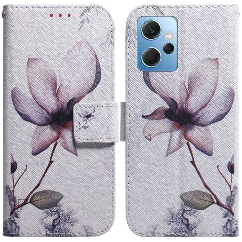 Lederhüllen Für Xiaomi Redmi Note 12 4G Pinke Blume