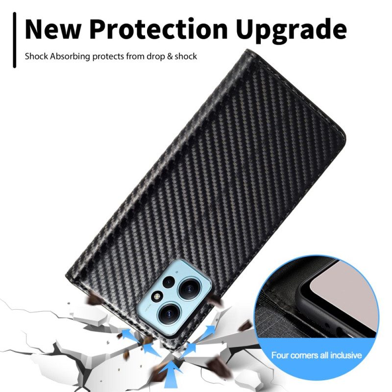 Schutzhülle Für Xiaomi Redmi Note 12 4G Flip Case Kohlefaser Lc.imeeke