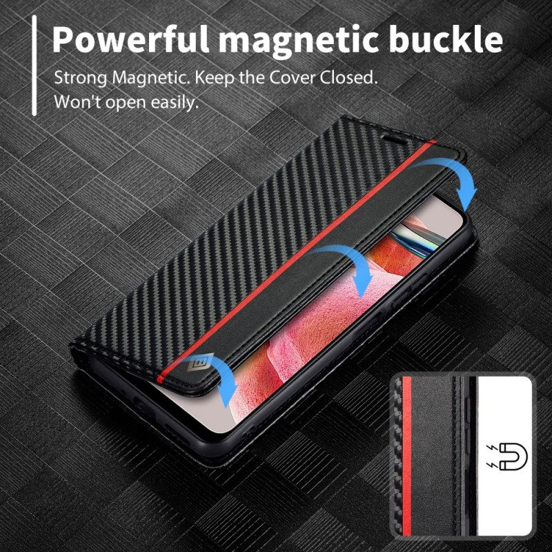 Schutzhülle Für Xiaomi Redmi Note 12 4G Flip Case Kohlefaser Lc.imeeke