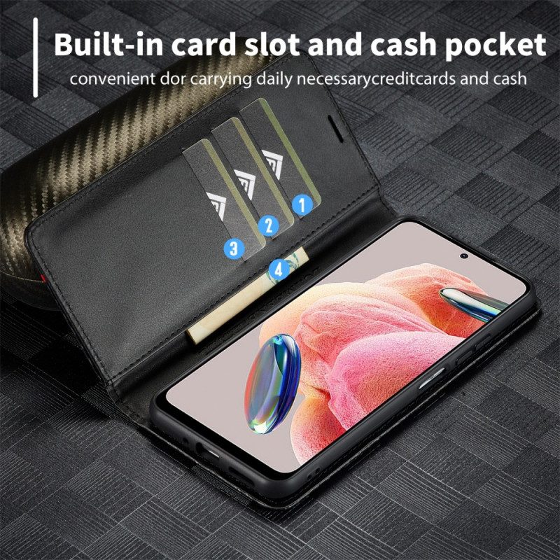 Schutzhülle Für Xiaomi Redmi Note 12 4G Flip Case Kohlefaser Lc.imeeke