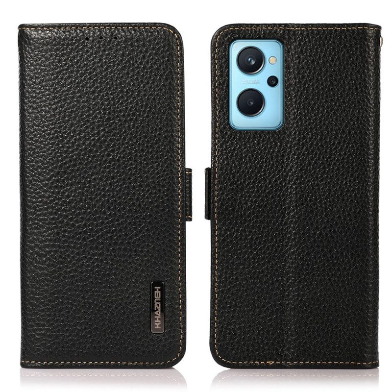 Flip Case Für Realme 9i Litschi-leder