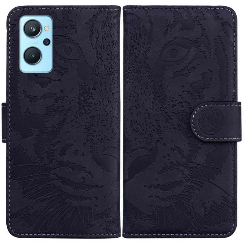 Flip Case Für Realme 9i Tiger-gesichtsdruck