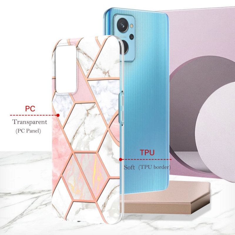 Hülle Für Realme 9i Auffälliger Geometrischer Marmor