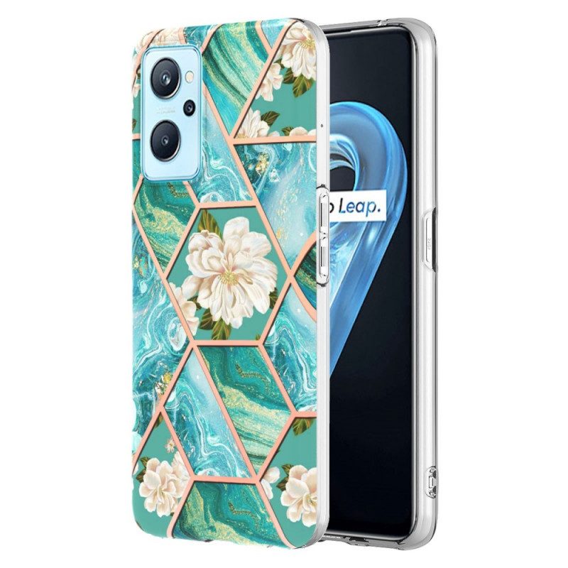 Hülle Für Realme 9i Geometrischer Marmor Und Blumen