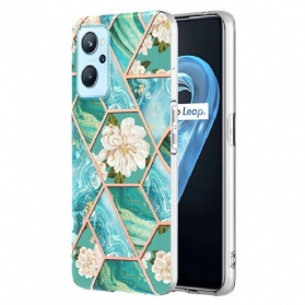 Hülle Für Realme 9i Geometrischer Marmor Und Blumen