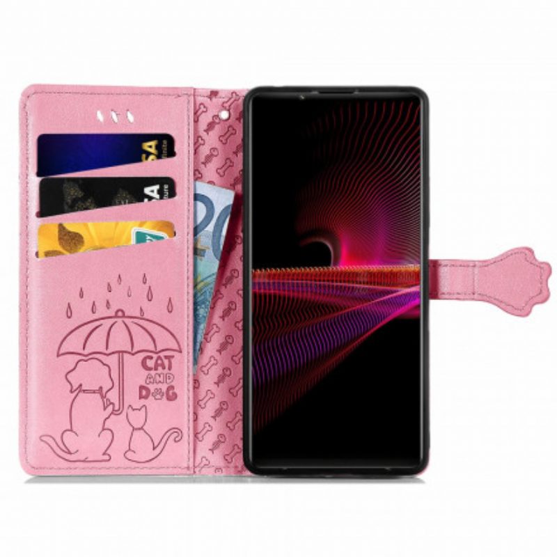 Flip Case Für Sony Xperia 1 III Animierte Tiere