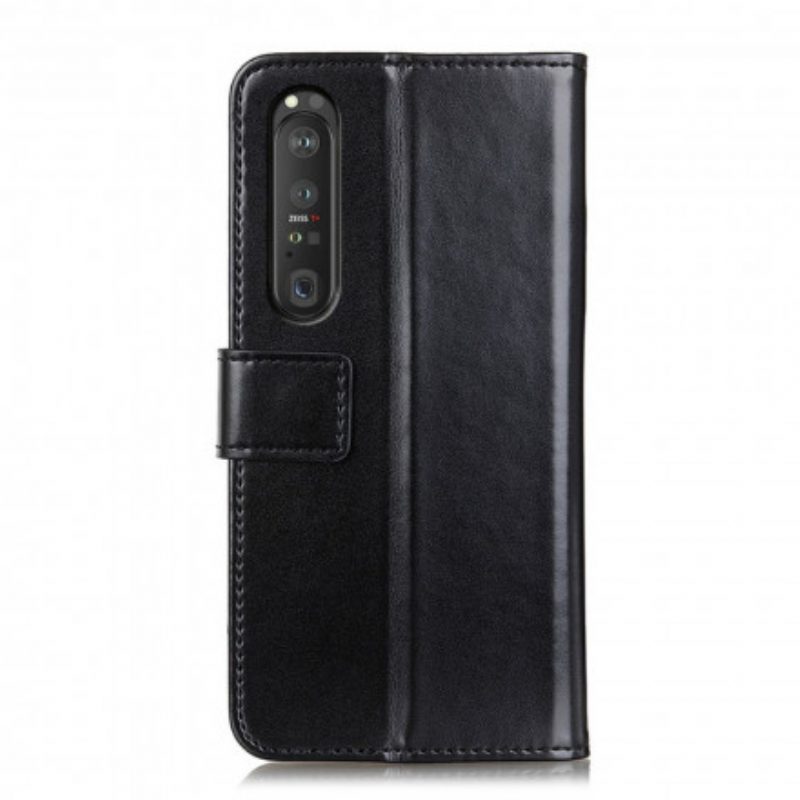 Flip Case Für Sony Xperia 1 III Dreifarbiger Ledereffekt