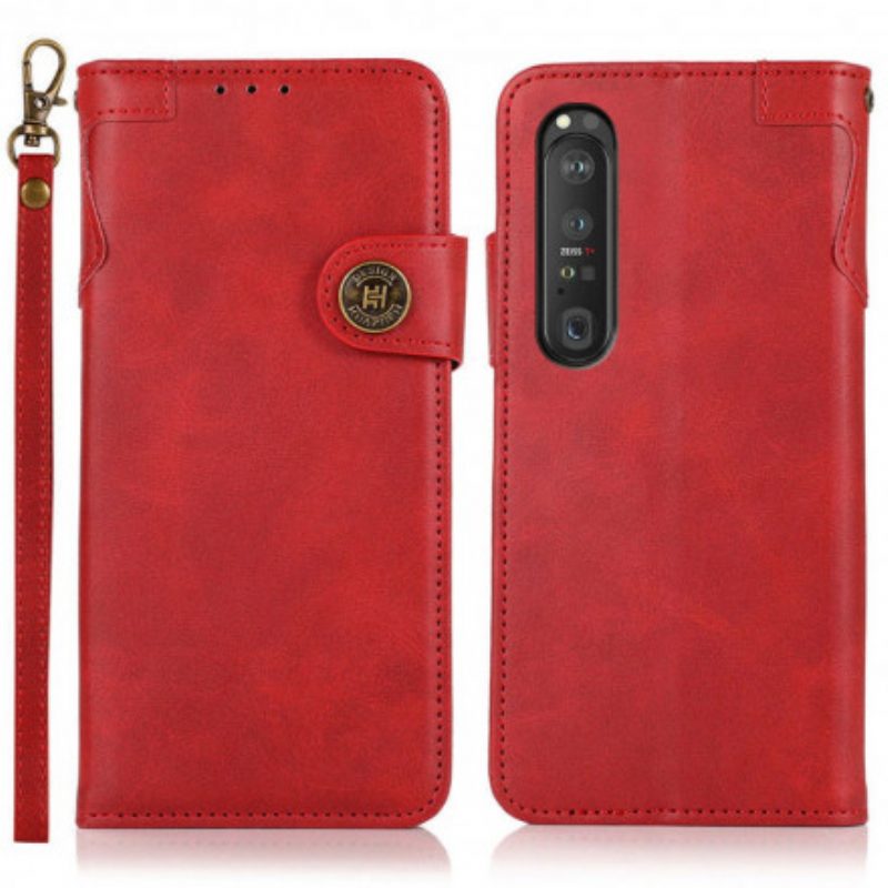 Flip Case Für Sony Xperia 1 III Khazneh Magnetknopf