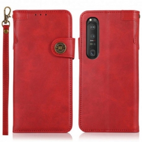 Flip Case Für Sony Xperia 1 III Khazneh Magnetknopf