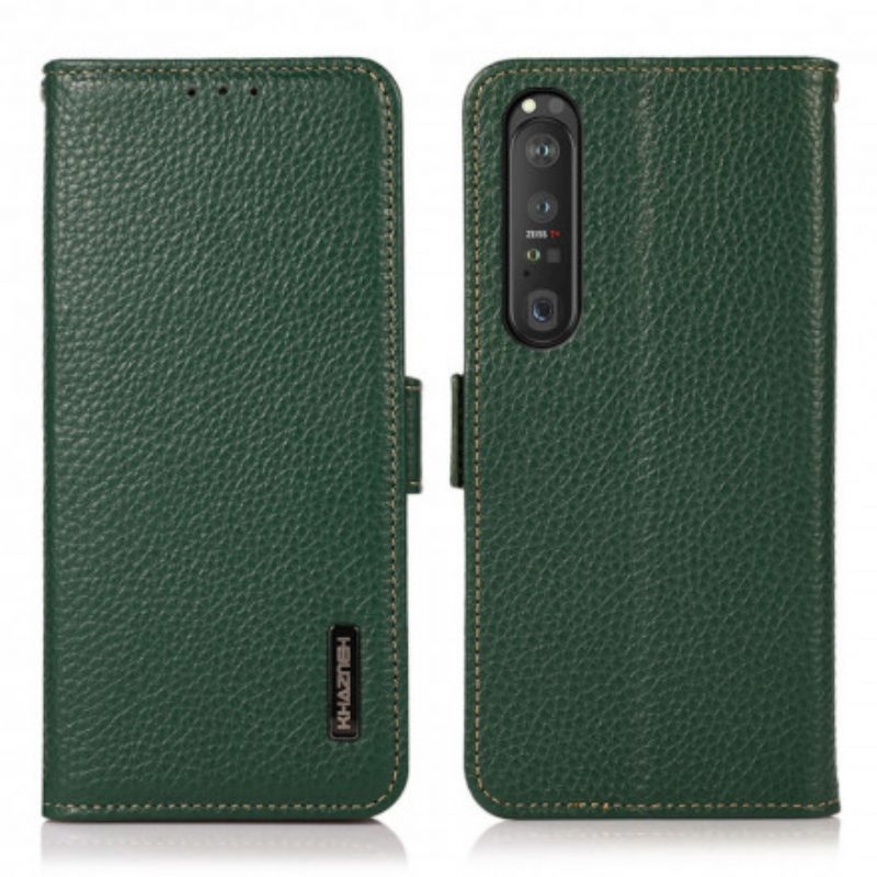 Flip Case Für Sony Xperia 1 III Lychee-leder Khazneh Rfid