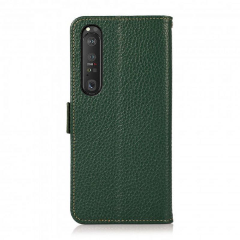 Flip Case Für Sony Xperia 1 III Lychee-leder Khazneh Rfid