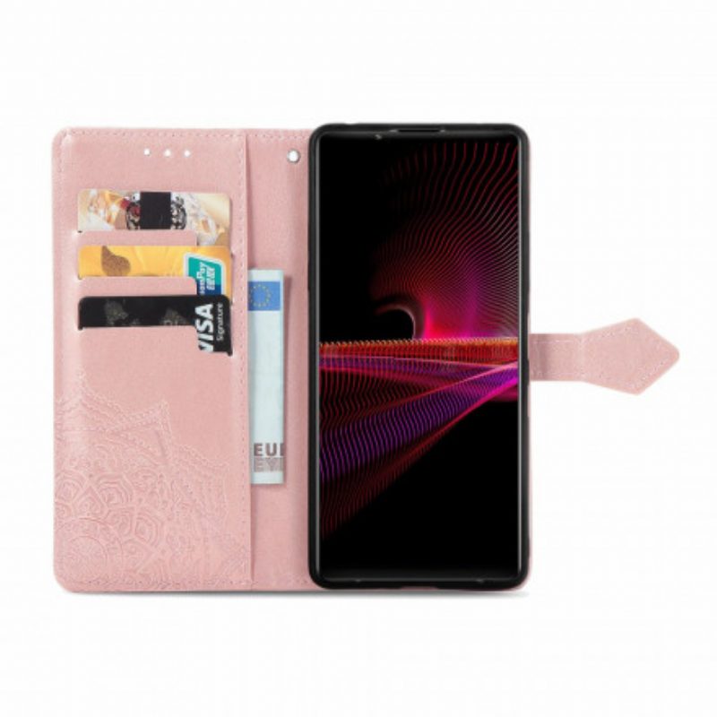 Lederhüllen Für Sony Xperia 1 III Mandala-mittelalter