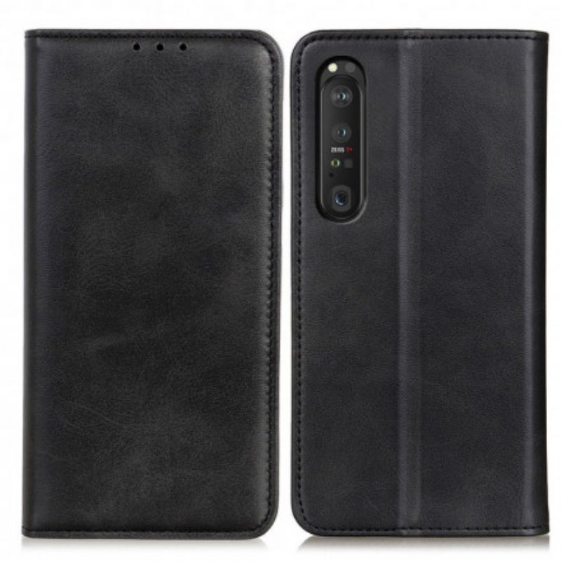 Schutzhülle Für Sony Xperia 1 III Flip Case Elegantes Spaltleder