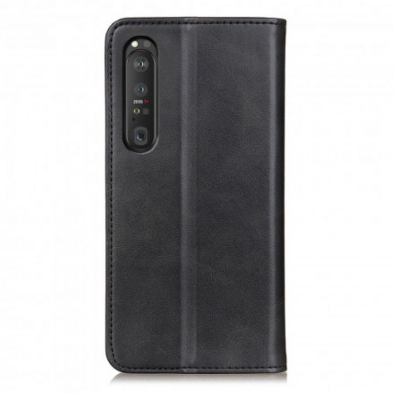 Schutzhülle Für Sony Xperia 1 III Flip Case Elegantes Spaltleder