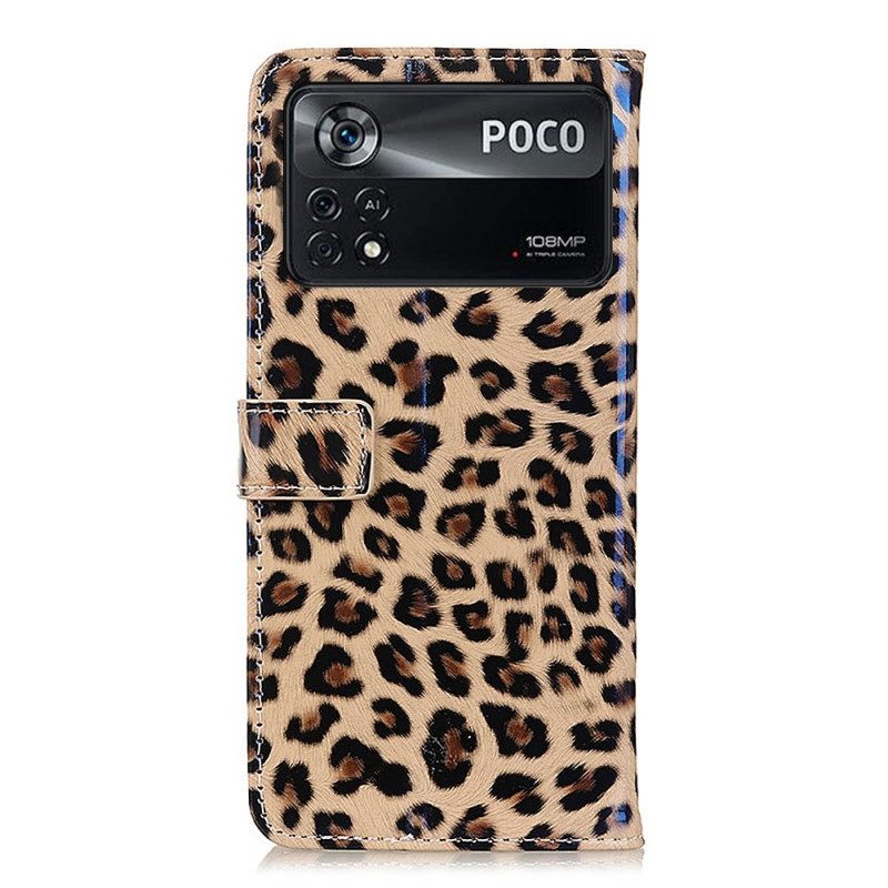 Flip Case Für Poco X4 Pro 5G Leopardenhaut-effekt