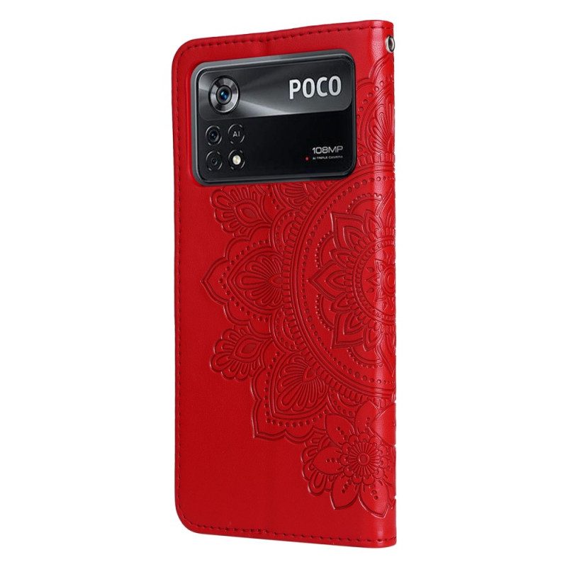 Flip Case Für Poco X4 Pro 5G Mit Kordel Riemchen-mandala