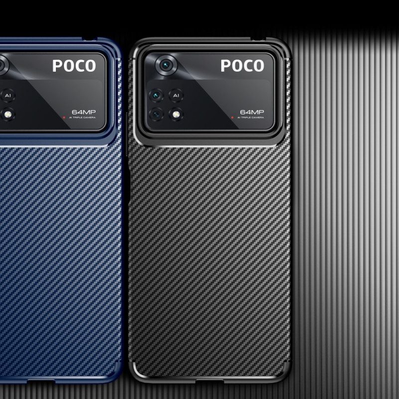 Handyhülle Für Poco X4 Pro 5G Flexible Kohlefaser