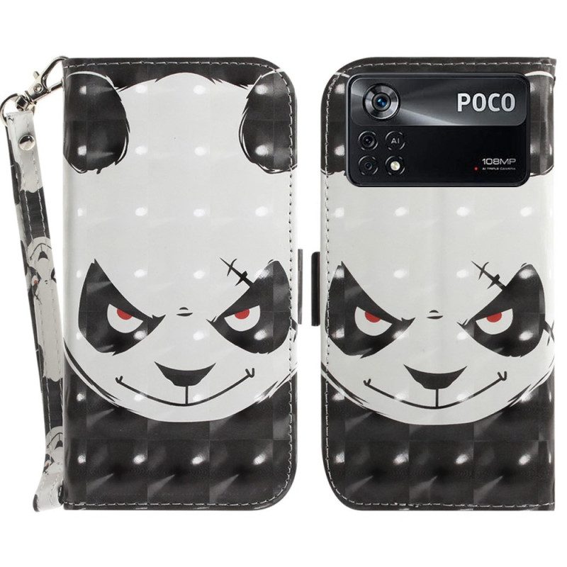 Lederhüllen Für Poco X4 Pro 5G Wütender Panda