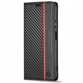 Schutzhülle Für Poco X4 Pro 5G Flip Case Kohlefaser Lc.imeeke