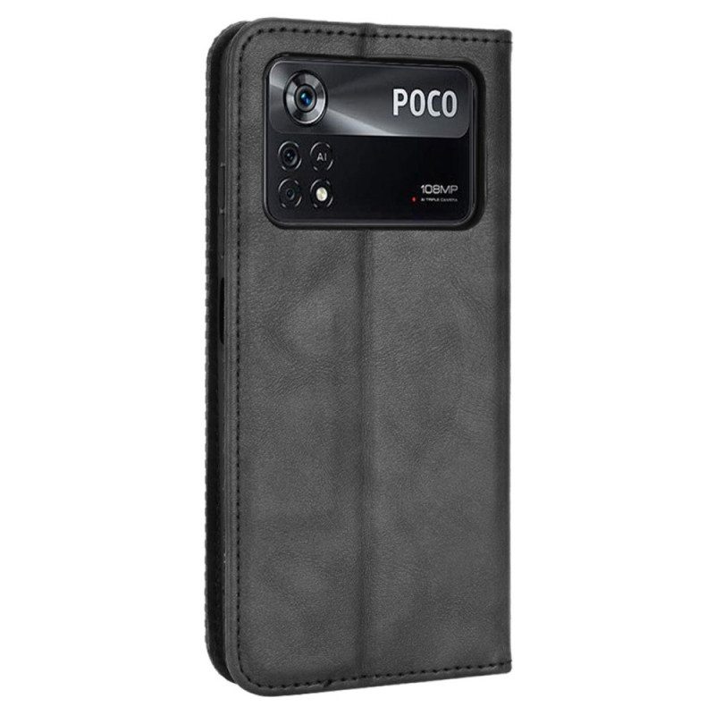 Schutzhülle Für Poco X4 Pro 5G Flip Case Vintage-ledereffekt