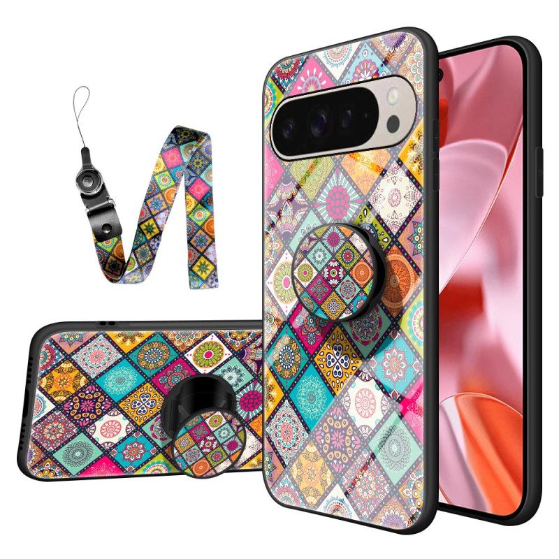 Hülle Google Pixel 9 Patchwork-stütze Und Riemen