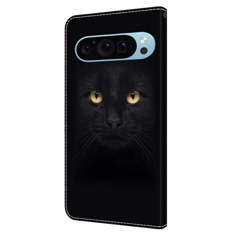 Lederhüllen Google Pixel 9 Handyhülle Schwarze Katze