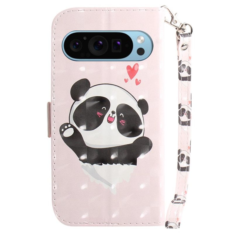 Lederhüllen Google Pixel 9 Panda Love Mit Riemen