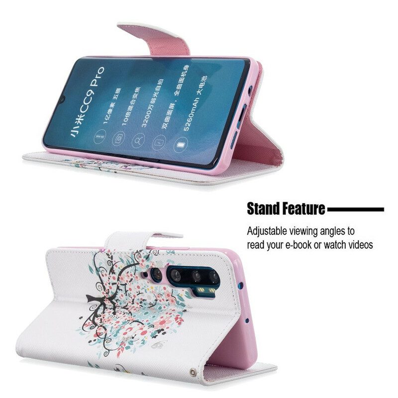 Flip Case Für Xiaomi Mi Note 10 / 10 Pro Geblümter Baum