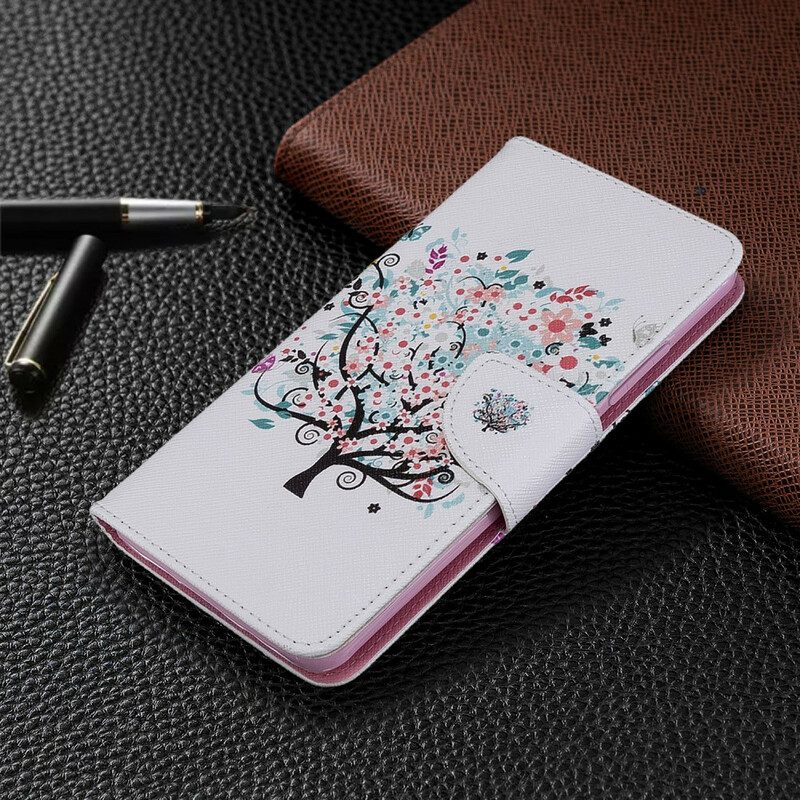 Flip Case Für Xiaomi Mi Note 10 / 10 Pro Geblümter Baum