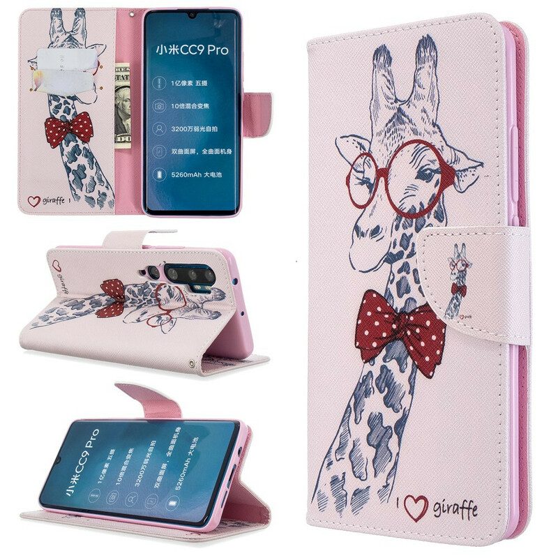 Flip Case Für Xiaomi Mi Note 10 / 10 Pro Kluge Giraffe