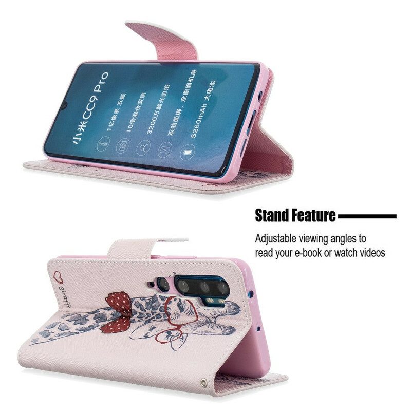 Flip Case Für Xiaomi Mi Note 10 / 10 Pro Kluge Giraffe