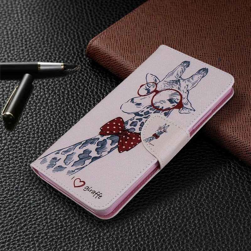 Flip Case Für Xiaomi Mi Note 10 / 10 Pro Kluge Giraffe