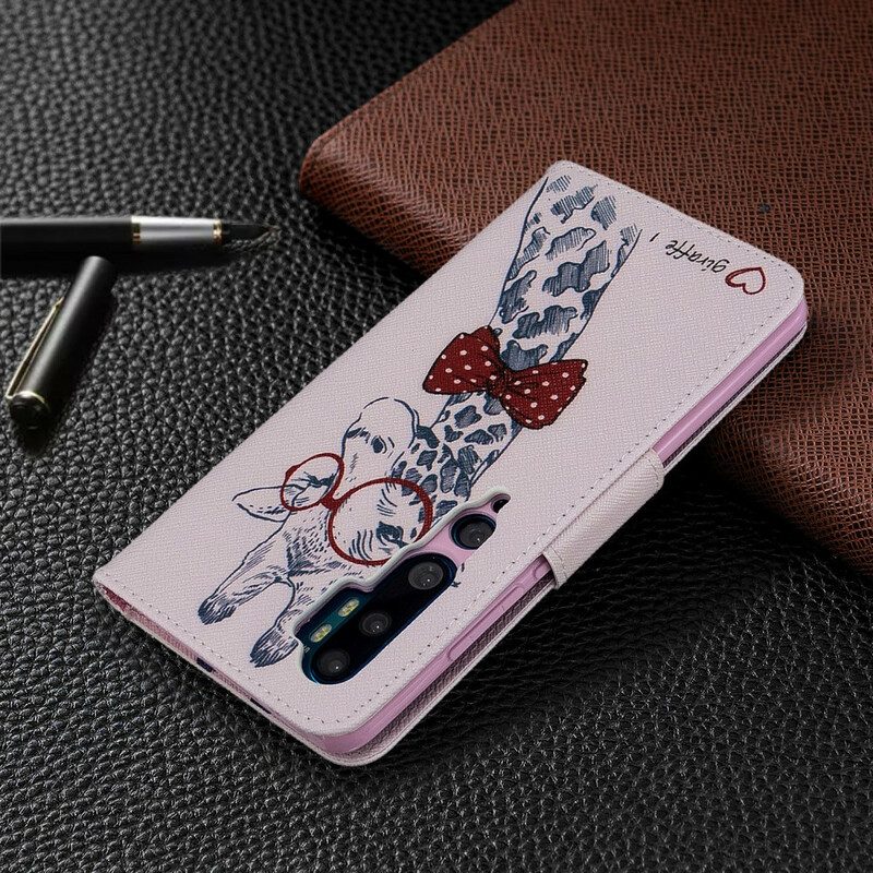 Flip Case Für Xiaomi Mi Note 10 / 10 Pro Kluge Giraffe