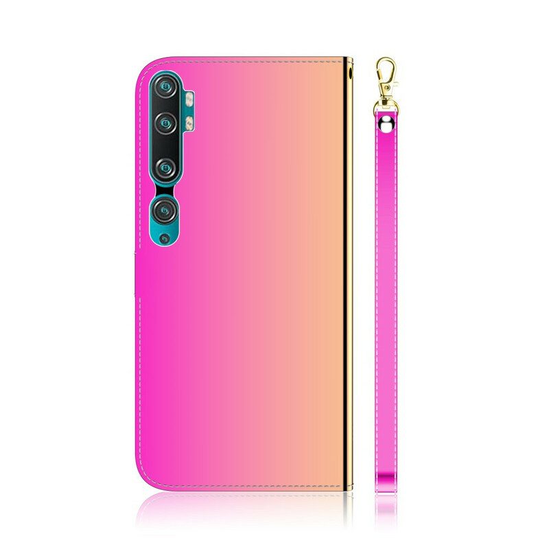 Flip Case Für Xiaomi Mi Note 10 / 10 Pro Spiegelabdeckung Aus Kunstleder