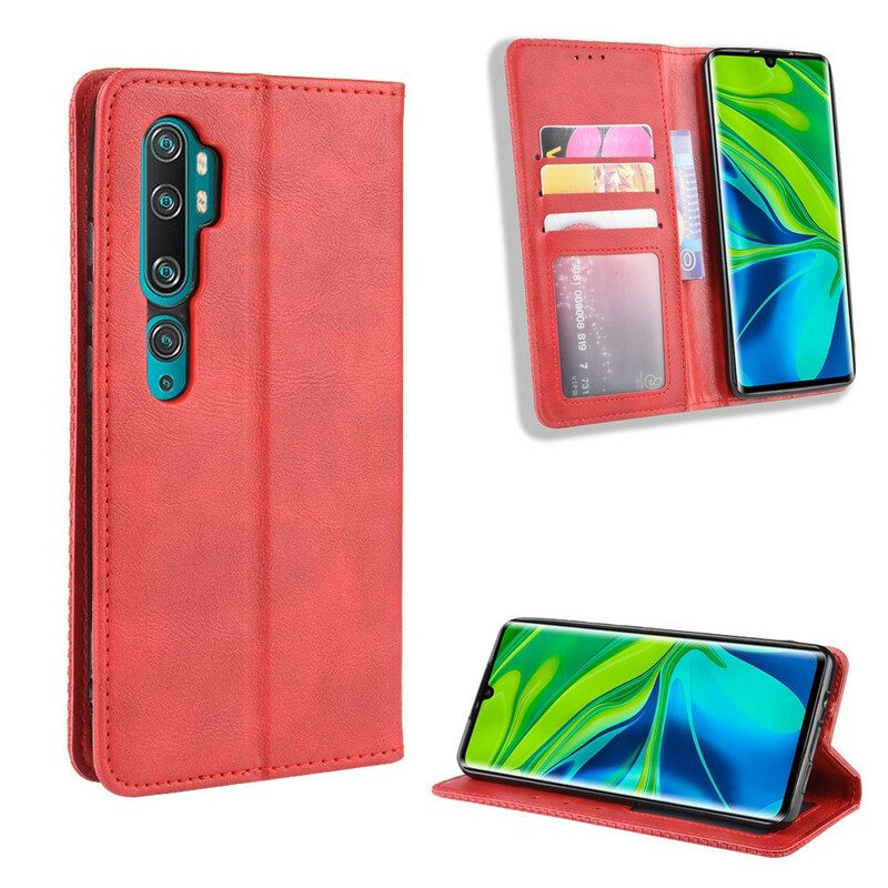 Schutzhülle Für Xiaomi Mi Note 10 / 10 Pro Flip Case Stilisierter Vintage-ledereffekt