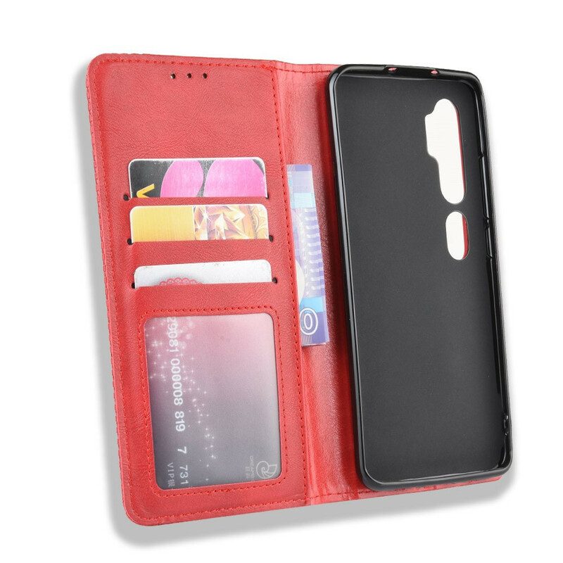 Schutzhülle Für Xiaomi Mi Note 10 / 10 Pro Flip Case Stilisierter Vintage-ledereffekt