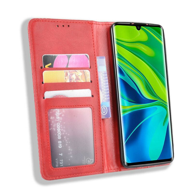 Schutzhülle Für Xiaomi Mi Note 10 / 10 Pro Flip Case Stilisierter Vintage-ledereffekt