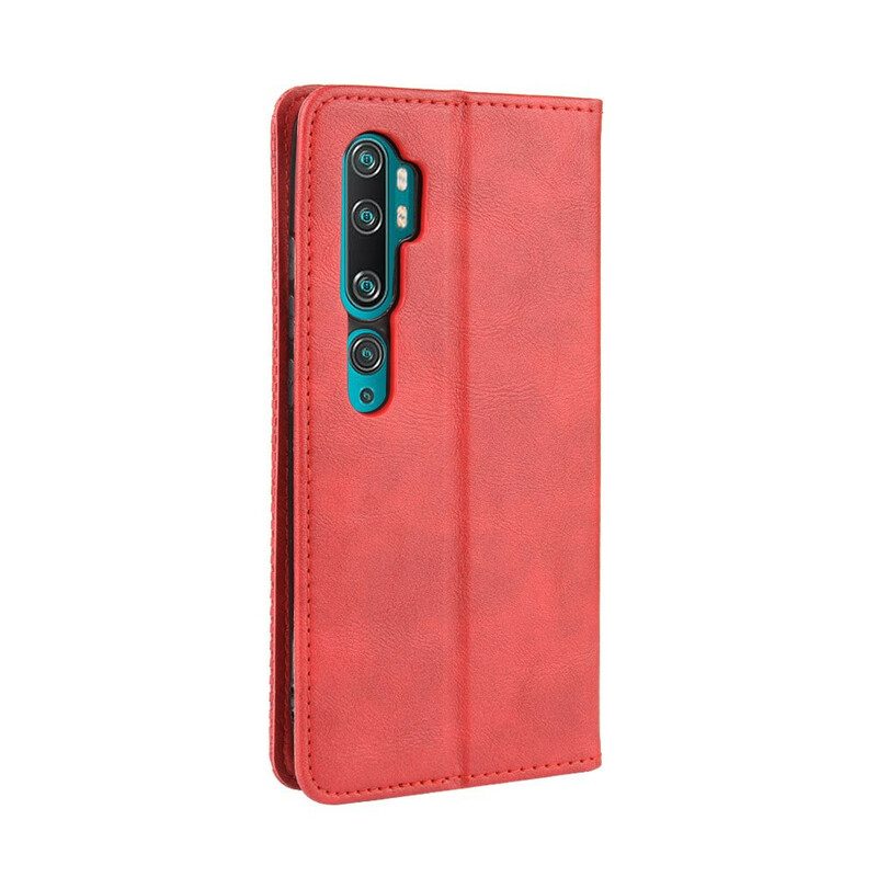 Schutzhülle Für Xiaomi Mi Note 10 / 10 Pro Flip Case Stilisierter Vintage-ledereffekt