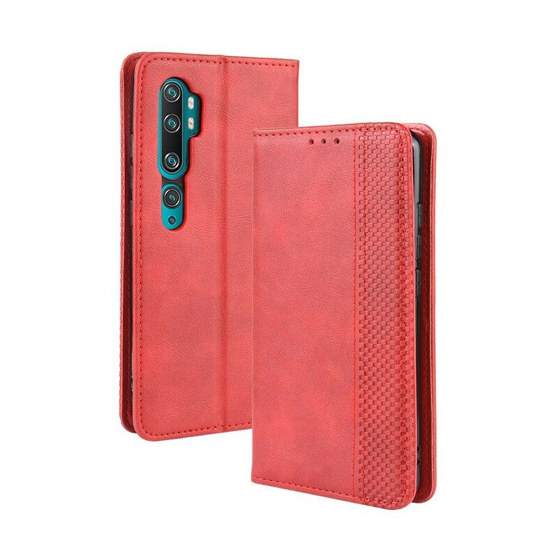 Schutzhülle Für Xiaomi Mi Note 10 / 10 Pro Flip Case Stilisierter Vintage-ledereffekt