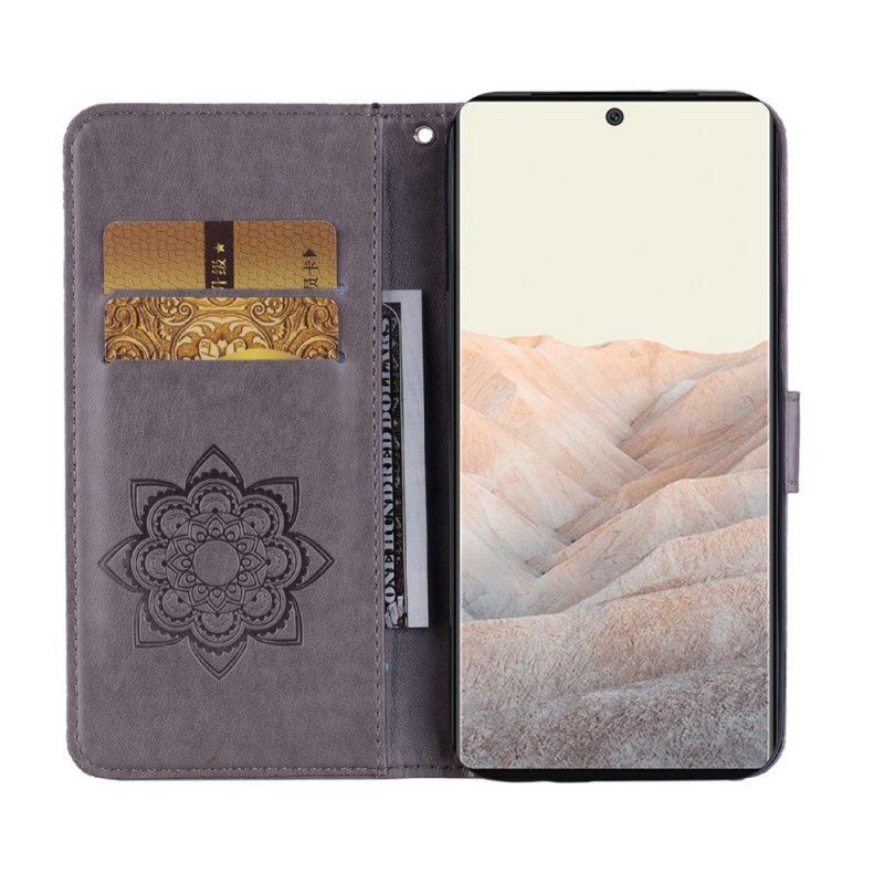 Flip Case Für Google Pixel 6 Eulen-mandala Und Schlüsselband