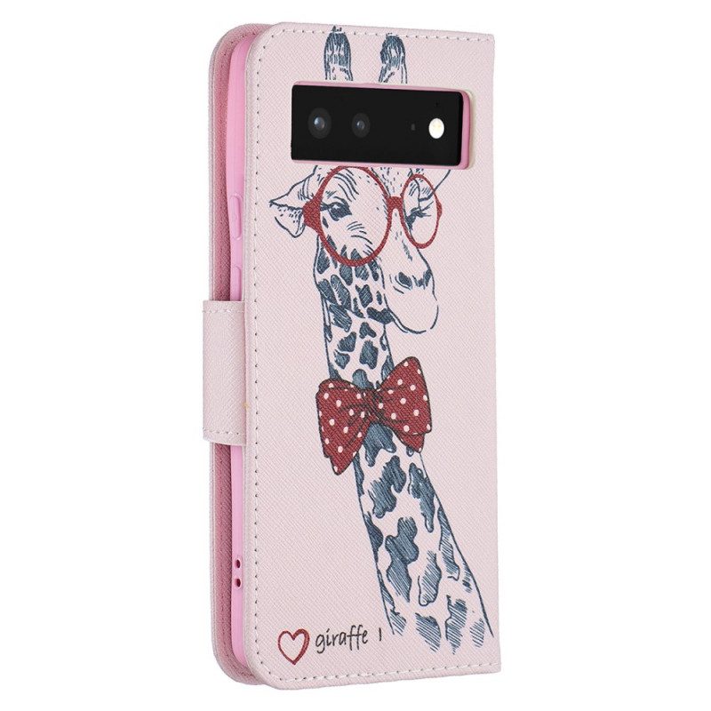 Flip Case Für Google Pixel 6 Kluge Giraffe