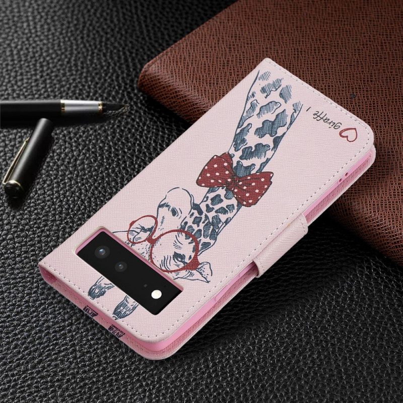 Flip Case Für Google Pixel 6 Kluge Giraffe