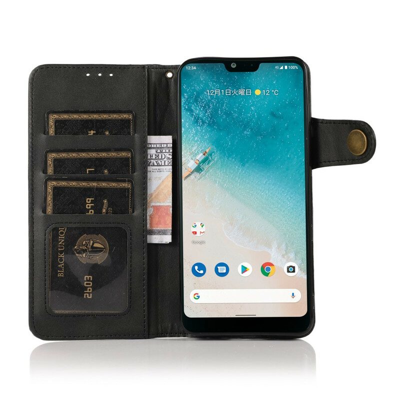 Flip Case Für Google Pixel 6 Kunstlederknopf Khazneh